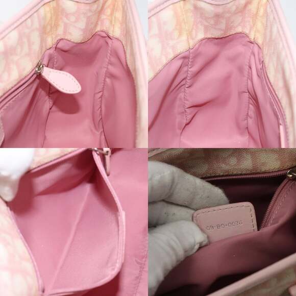 DIOR Trotter Canvas Romantic Chain Bag Pvc Pink Silver - Picture 12 of 12